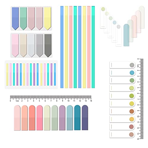 BAYTORY 1060 Blatt transparente Haftindex-Tabs, klare Haftnotizen, lange Seiten, Lesezeichen, Bandflaggen für Buchanmerkungen und ästhetische Schule, Schreibwaren, Planer-Zubehör von BAYTORY