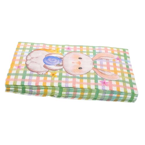 BAZEITFLOW 20 Stück Kaninchen Seidenpapier Servietten Mit Hasenmotiv Tischservietten Party Seidenpapier Hasen Ei Party Serviette Dessert Serviette Gast Servietten Papier von BAZEITFLOW