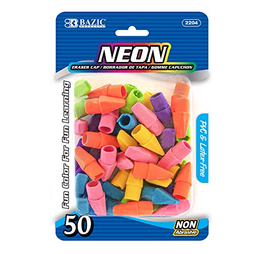 BAZIC Neon Radiergummi, 50 Stück von BAZIC Products