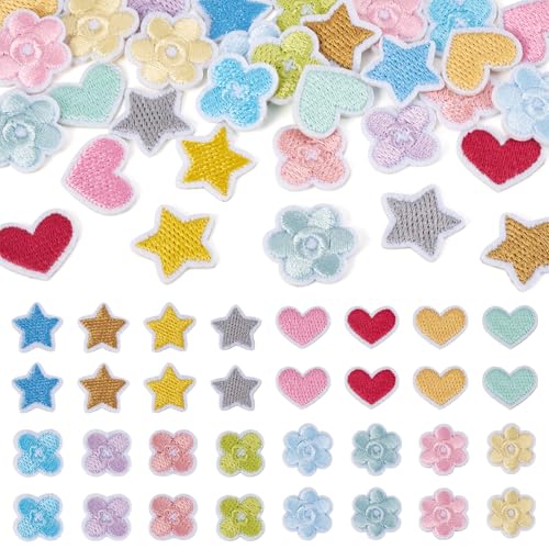32 Stück niedliche Stickerei-Aufnäher zum Aufbügeln/Aufnähen, Perlenstickerei, Sterne, Herz, Blumenmuster, dekorative bestickte Applikation für DIY-Kleidung, Reparatur, Jeans, Kleidung, Hut, Jacke 32 Stück niedliche Stickerei-Aufnäher zum Aufbügeln/Aufnähen, Perlenstickerei, Sterne, Herz, Blumenmuster, dekorative bestickte Applikation für DIY-Kleidung, Reparatur, Jeans, Kleidung, Hut, Jacke von BB Beadthoven