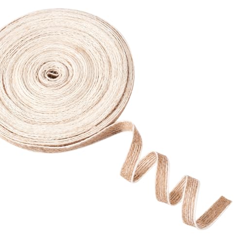 Beadthoven 1 Rolle Juteband 0,95 cm breites Band für große Schleifen, Jute-Leinenband, rustikales Stoffband für Bastelarbeiten, Jute, Blumen, Geschenkverpackungen, Hochzeit, Zuhause, Party, von BB Beadthoven