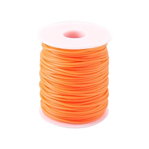 Beadthoven 2 mm Hohlrohr-Gummischlauchschnur, 50 m, Friseurschnur zum Stricken, Maschenhalter, Schlauchgummikordel mit Spule für Armbänder, Schmuckherstellung, DIY, Basteln, 1 mm Loch, Orangerot von BB Beadthoven