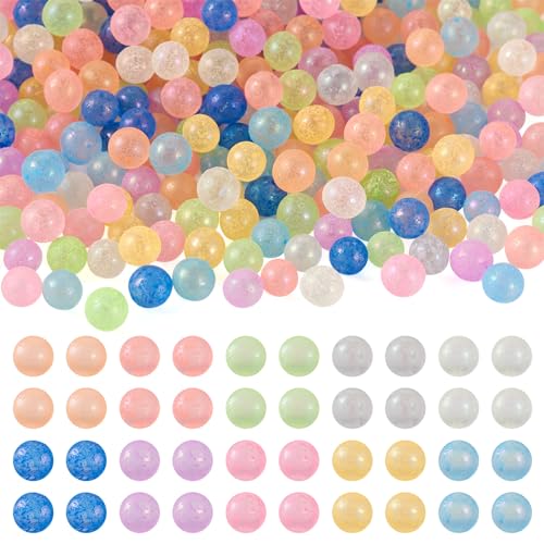 BB Beadthoven 500 Stück leuchtende Glasperlen: 10 Farben, 50 Stück/Farbe, 5 mm, rund, leuchten im Dunkeln, ungebohrt, für Schmuckherstellung, Heimdekoration, Partys und Hochzeiten von BB Beadthoven