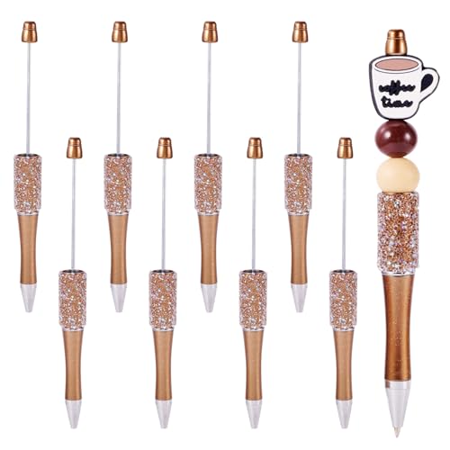 Beadthoven Perlen-Kugelschreiber, 1 mm, Perlen-Rollerball, Kunststoff, DIY, personalisierter Perlenstift mit funkelnden Kristallen, für Büro, Schule, Zubehör, Peru, 10 Stück von BB Beadthoven