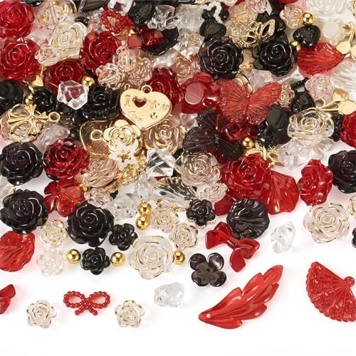 Beadthoven Blumen-Charms zum Basteln von Halsketten, Armbändern, Ohrringen, Schmuckherstellung, Kunstharz von BB Beadthoven