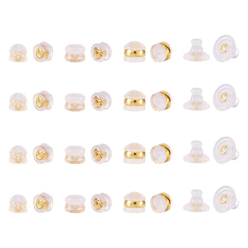 Beadthoven Silikon-Ohrring-Verschlüsse für Ohrstecker, 18 Karat Gold, transparenter Gummi-Kunststoff-Verschluss, sichere Ohrring-Verschlüsse, hypoallergen, weiche Sicherheitsohrringe, Ersatz-Stopper Beadthoven Silikon-Ohrring-Verschlüsse für Ohrstecker, 18 Karat Gold, transparenter Gummi-Kunststoff-Verschluss, sichere Ohrring-Verschlüsse, hypoallergen, weiche Sicherheitsohrringe, Ersatz-Stopper von BB Beadthoven