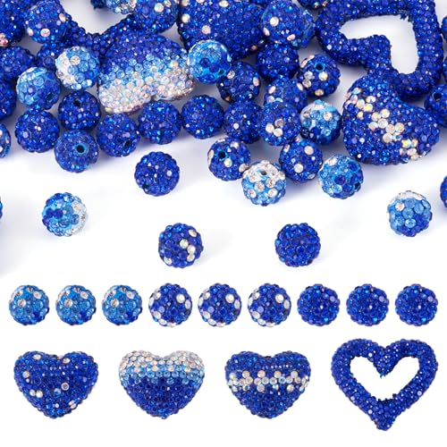 Beadthoven Strassstein-Perlen in Herzform, runde Form, handgefertigt, Polymer-Ton, Strass, Pavé-Fassung, funkelnde Disco-Perlen für DIY-Ohrringe, Armbänder, Stifte, Handwerk, Schmuckherstellung Beadthoven Strassstein-Perlen in Herzform, runde Form, handgefertigt, Polymer-Ton, Strass, Pavé-Fassung, funkelnde Disco-Perlen für DIY-Ohrringe, Armbänder, Stifte, Handwerk, Schmuckherstellung von BB Beadthoven
