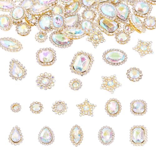 Beadthoven Strasssteine zum Aufnähen, gemischte Formen, AB-Farbe, Kristall-Edelsteine mit Metallbasis, goldene Kralle, flache Rückseite, Strasssteine für Handwerk, Kleidung, Schuhe, Schuhe, Kleider Beadthoven Strasssteine zum Aufnähen, gemischte Formen, AB-Farbe, Kristall-Edelsteine mit Metallbasis, goldene Kralle, flache Rückseite, Strasssteine für Handwerk, Kleidung, Schuhe, Schuhe, Kleider von BB Beadthoven
