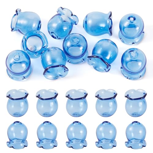 Beadthoven Transparente Glas-Blumen-Perlenkappen, Campanula-Blumen-Ende, Multi-Petal-Blumen-Abstandshalter für Windspiele, Basteln, DIY, Ohrringe, Schmuckherstellung, Blau, 10 Stück Beadthoven Transparente Glas-Blumen-Perlenkappen, Campanula-Blumen-Ende, Multi-Petal-Blumen-Abstandshalter für Windspiele, Basteln, DIY, Ohrringe, Schmuckherstellung, Blau, 10 Stück von BB Beadthoven