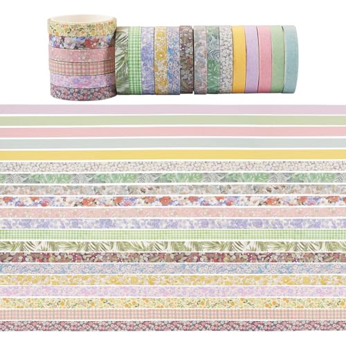 Beadthoven Washi-Tape-Set, 7 mm, Papierklebeband, dekorative Kunst, Abdeckaufkleber für DIY, Scrapbooking, Handbuch, Junk, Journal, Umschlag, Tagebuch, Naturthema, 20 Rollen von BB Beadthoven