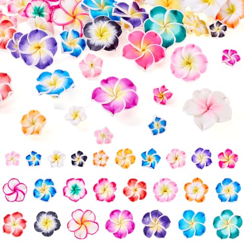 Beadthoven handgefertigte Polymer-Ton-Perlen, Blumen-Polymer-Abstandshalter, Plumeria-Blumen-Perlen für Bastelarbeiten, Schmuckherstellung, 50 Stück Beadthoven handgefertigte Polymer-Ton-Perlen, Blumen-Polymer-Abstandshalter, Plumeria-Blumen-Perlen für Bastelarbeiten, Schmuckherstellung, 50 Stück von BB Beadthoven