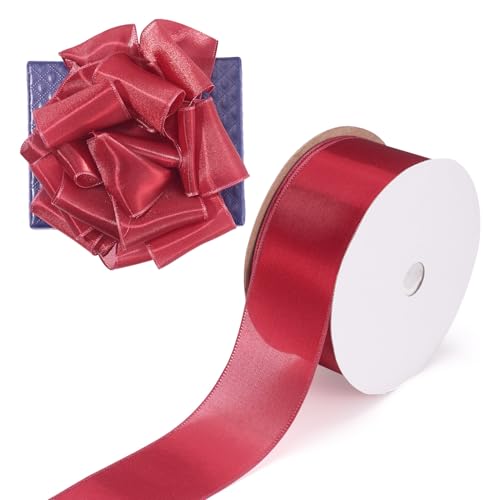 Beadthoven rotes Organzaband, 20 Meter x 3,8 cm, Chiffonband, Polyester-Stoffband für Geschenkverpackungen, Hochzeitseinladungen, Weihnachtsschmuck, Kranz, Schleifen, Blumenstrauß, Handwerk von BB Beadthoven