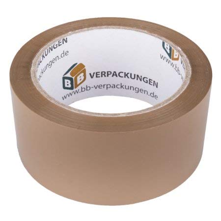 BB-Verpackungen 18 x Klebeband PP28 48 mm x 66 m (Acrylat, leise abrollend und hohe Klebkraft) - Sets zwischen 6 und 144 Rollen von BB-Verpackungen