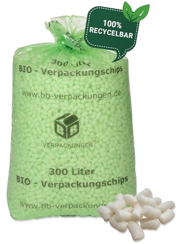 BB-Verpackungen 7x 300 Liter BIO-Verpackungschips BIG (7 Beutel) | antistatisches Füllmaterial, leichte Polsterchips und 100% biologisch abbaubar von BB-Verpackungen