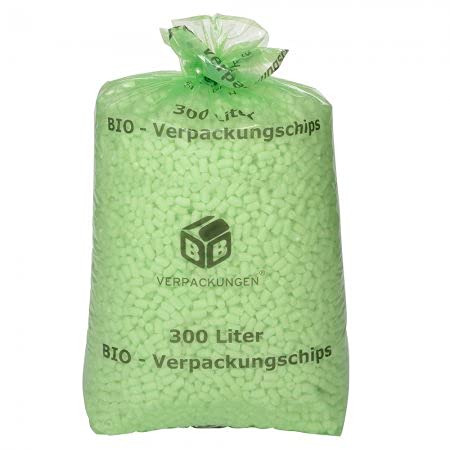 BB-Verpackungen 8x 300 Liter BIO-Verpackungschips BIG (8 Beutel) | antistatisches Füllmaterial, leichte Polsterchips und 100% biologisch abbaubar von BB-Verpackungen