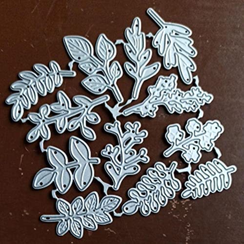 Stanzformen Neues 12-teiliges Set von Zweigen und Blättern Metallschablone für DIY Scrapbooking Prägung Basteln Karte H4m5 Papier D Making von BBASILIYSD