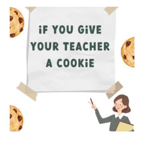 Weihnachtskartenbuch, "If You Give Your Teacher a Cookie Book", A4, groß, handgefertigt, Wertschätzung, Lehrer, Geschenk, Lehrer, T-Buch, von BBASILIYSD