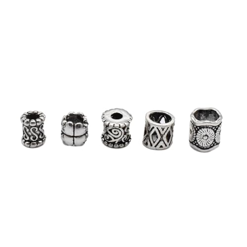 10 Sterling Silber Kleine Perlen Spacer Perlen für Armband 925 Silber Kleine Röhrenperlen Halskette Perle Spiralperle Bulk Perlen (#4 (10 Stück)) von BBDMind