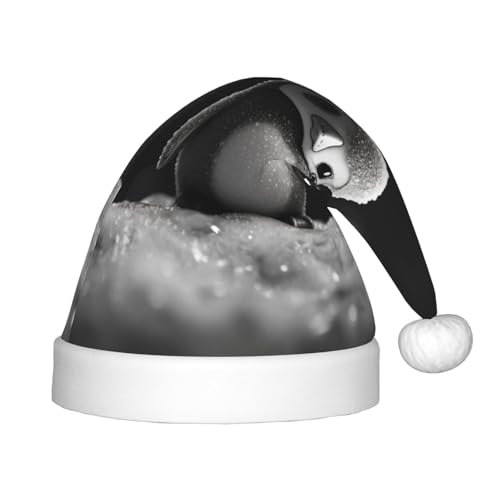 BBEXJIGY Niedliche, weiche und bequeme Weihnachtsmütze mit Pinguin-Druck von BBEXJIGY