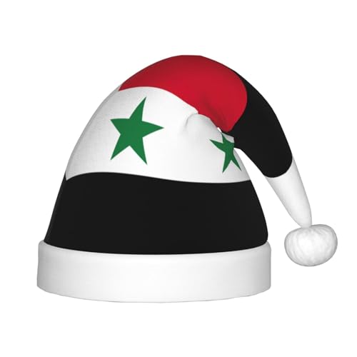 BBEXJIGY Weihnachtsmütze gedruckt Syrien Arabische Republik Flagge, weich und bequem, kleiner Kopf Hut für Partys von BBEXJIGY