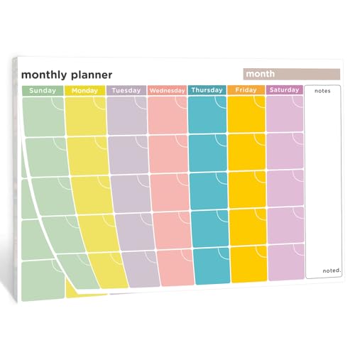 BBRGIRL Monatsplaner-Notizblock – undatierter Monatsplaner mit 52 Blatt, Monatskalender-Notizblock, Schreibtischplaner für Kalender, Planer und Organizer, A4, 20,3 x 27,9 cm, 52 Blatt, bunt von BBRGIRL