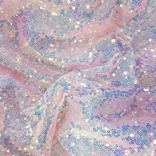 3 mm Polsterstoff mit Pailletten, 130 cm breit x 1 m, Glitzerstoff, schillernder Stoff, glitzernder Stoff für Hochzeitskleider, Festivalkleid, Tanzkostüme, Kissenbezüge (bunt) von BBTISG