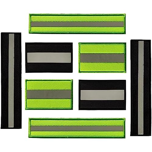 BBTISG 8 Stück Reflektierende Aufnäher, Nachtfluoreszierende Applikationen Reflektorband Patch Verschluss für Kleidung, Rucksack, Armband von BBTISG