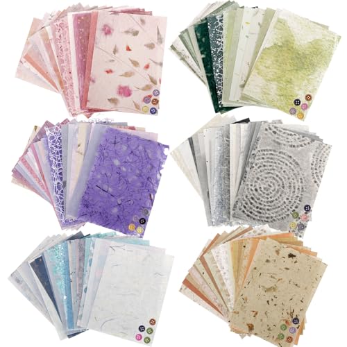 156 strukturierte Scrapbooking-Papiere und Netzstoff, sortiertes Set, 6 Stück, gemischte Scrapbooking-Papiere und 30 Knöpfe für Scrapbooking, Kunstjournaling, gemischte Medien, Kartenherstellung, DIY von BBdis