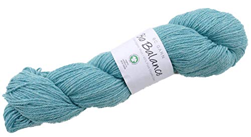 BC Garn Bio Balance Wolle F: BL012 türkis, Biowolle GOTS zertifiziert, pure organic wool + pure organic cotton Biowolle zum Stricken oder Häkeln von BC Garn Bio Balance