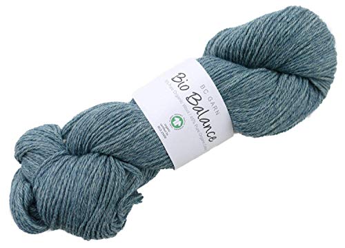 BC Garn Bio Balance Wolle F: BL026 denim, Biowolle GOTS zertifiziert, pure organic wool + pure organic cotton Biowolle zum Stricken oder Häkeln von BC Garn Bio Balance