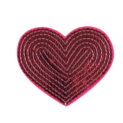 Aufnäher zum Aufbügeln, herzförmig, bestickt, Pailletten, für Hüte, Rucksack, Reparaturen, Dekorationen, 10 Stück Aufnäher zum Aufbügeln, herzförmig, bestickt, Pailletten, für Hüte, Rucksack, Reparaturen, Dekorationen, 10 Stück von BCIOUS