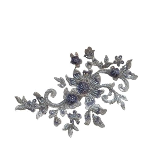 BCJMKDX Kleidungsapplikationen. DIY handgemachte Perlenapplikation Blumenaufnäher Hochzeitszubehör Spitze(Blue) von BCJMKDX