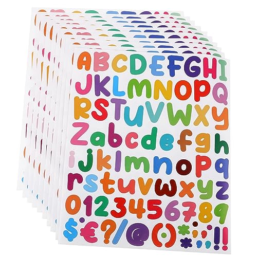 20 Blätter Alphabet-Aufkleber Zahlenspielzeug Aufkleber nach Zahlen Zahlenaufkleber hochzeitssticker hochzeits sticker selbstklebende Buchstaben kleine Buchstabenaufkleber Vinyl BCOATH von BCOATH