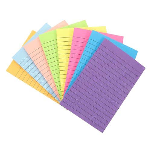 8 Notizbuch Selbstklebende Notizblöcke selbstklebende Notizen linierte Haftnotizen tragbare Notizblöcke aufkleber büromaterial Klebe-Power-Notizblöcke kompakte Notizblöcke Papier BCOATH von BCOATH