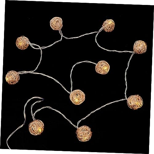 BCOATH 1 Satz 10 Hohle Diamant-Lichterketten Kugellichter weihnachtskugel lichter rattan kugeln lichter leichte Bälle hochzeitsdeko Schlafzimmer Lichtverzierung Lampenschmuck Eisen von BCOATH