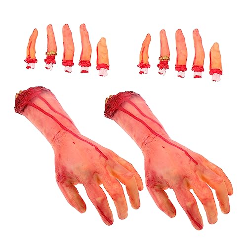 BCOATH 1 Satz Abgetrenntes Fingerspielzeug Spukhaus-Halloween-Dekorationen Halloween-Requisiten Blutige Fingerstütze Halloween-körperteile Requisiten Horror Blutige Requisiten Latexschaum von BCOATH