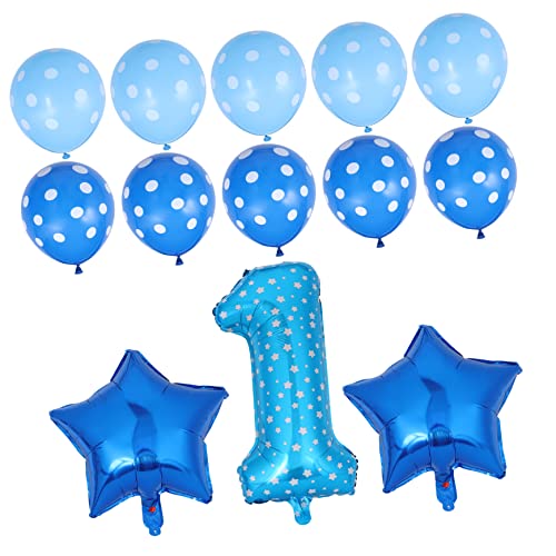 BCOATH 1 Satz Ballondekoration kinder party kinderparty badetiere Ballon Nummer eins Zahlenballons Partyballons zum Geburtstag Luftballons für Geburtstagsfeiern ， Blue von BCOATH