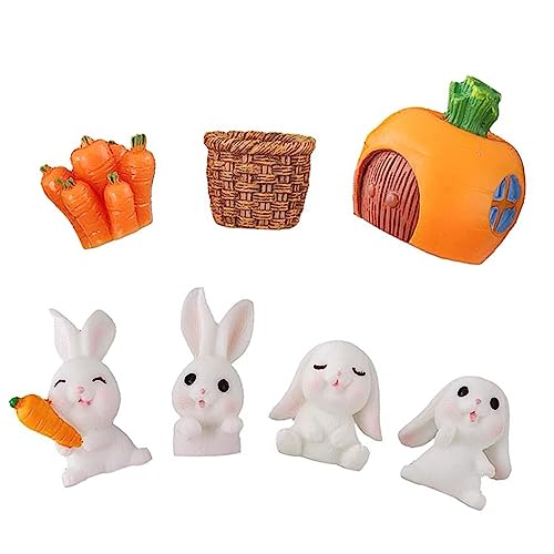 BCOATH 1 Satz Kuchendekoration hasenfiguren animal figures tortenaufsatz chinesisches Tierkreiszeichen Kaninchen Mini-Hasenfigur Miniaturen schmücken Auto dekorative Häschenstatuen PVC von BCOATH