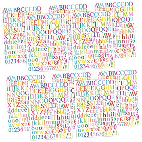 BCOATH 10 Blätter Alphabet-Aufkleber Zahlenaufkleber farbige Aufkleber Nummernschilder Vinyl Sticker Vinyl Aufkleber Etiketten Buchstaben aufkleben Selbstklebende Buchstaben von BCOATH