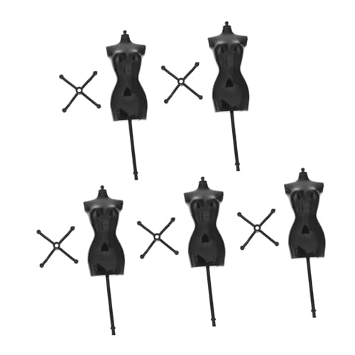 BCOATH 10 STK Modellständer Kleid Formt Skulptur Mini-kleiderständer Puppenformen Nähen Display-monitorständer Kleiderform Verstellbar Puppenrock Unterstützung Puppenständer Black Plastik von BCOATH