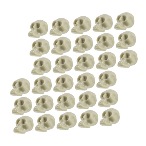BCOATH 100 Stück Horror Schädelkopf Mini Schädel Dekor Halloween Dekoration Realistisches Modell Winziger Tischdekoration Menschlicher Skelettkopf von BCOATH