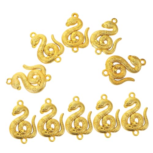 BCOATH 10st Anhänger „Jahr Der Schlange“. Charme Schlangen-anhänger-Charms Anhänger Zur Schmuckherstellung Schmuckanhänger Zur Herstellung Von Schmuck Ohrring-anhänger Plastik Golden von BCOATH