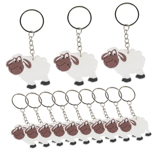 BCOATH 12 Stück Schaf Schlüsselanhänger Mini Tier Schlüsselanhänger Schaf Partygeschenke Kinder Schlüsselanhänger Niedlicher Schaf Schlüsselanhänger Mini Schaf Anhänger Miniatur von BCOATH