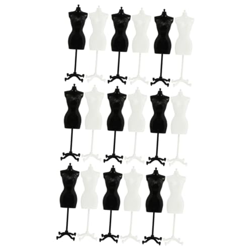 BCOATH 18 STK Halterung Kinderschaufensterpuppe Kleine Nähpuppe Schneiderpuppe Puppenständer Puppe Kleid Körper Puppe Miniaturen Weibliche Kleiderform Minifiguren Für Kinder Black Plastik von BCOATH