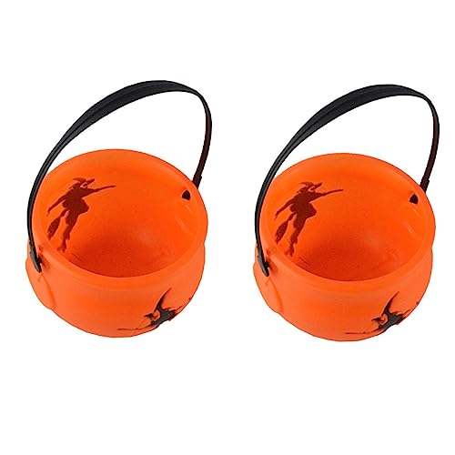 BCOATH 2 Stücke Halloween Candy Eimer Kreative Handheld Eimer Cosplay Prop Orange von BCOATH