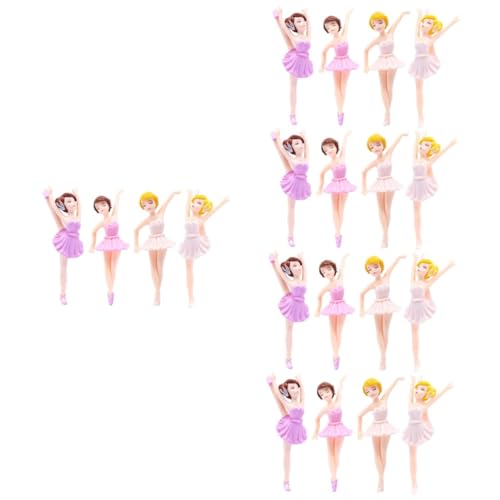 BCOATH 20 Stk Ballerina-Mädchen Dekorationen für Pastelle Prinzessinnen-Kuchendekorationen Ballerina-Cupcake-Topper Figur Spielzeuge puppen Auto-Armaturenbrett-Ornament Muffin-Topper PVC von BCOATH