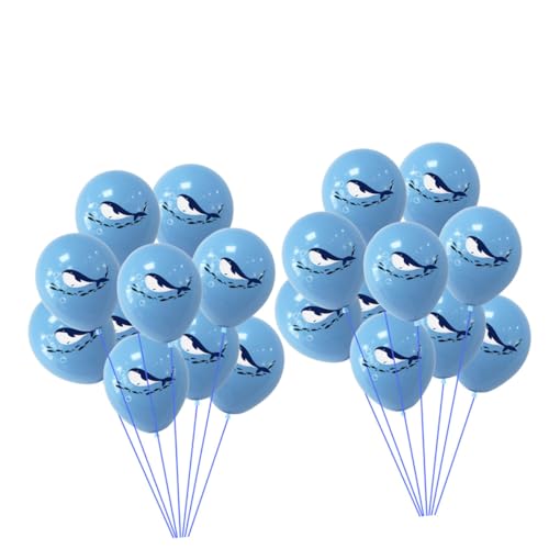 BCOATH 20 Stück Dekorative Latexballons Marine Organism Whale Printed Party Ballons von BCOATH