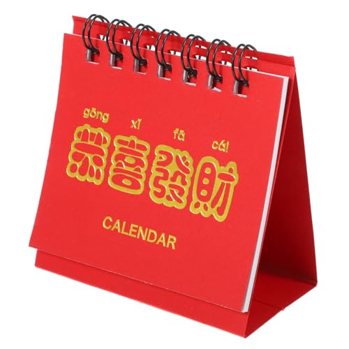 BCOATH 2024 12 Monate Tischkalender Retro-dekor Retro-kalender Büro-standkalender Monatlicher Mondkalender Monatlicher Tischkalender Desktop-staffelei-kalender Tischdekoration Papier von BCOATH