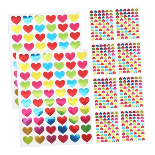 BCOATH 2100 Stk Herz Aufkleber Bunte Miniaufkleber Mehrfarbige Etiketten Valentinstag Herzaufkleber Mehrfarbige Aufkleber Herz-scrapbook-aufkleber Herz-tagebuchaufkleber Aluminiumfolie von BCOATH