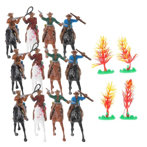 BCOATH 24 STK Puppenmodell Reiterfigur Modell Pferdestatuendekoration Tischdekoration Reitermodell Cowgirl-actionfigur Action-Figuren-spielset Miniatur-tierfiguren Wildwestfiguren Plastik von BCOATH